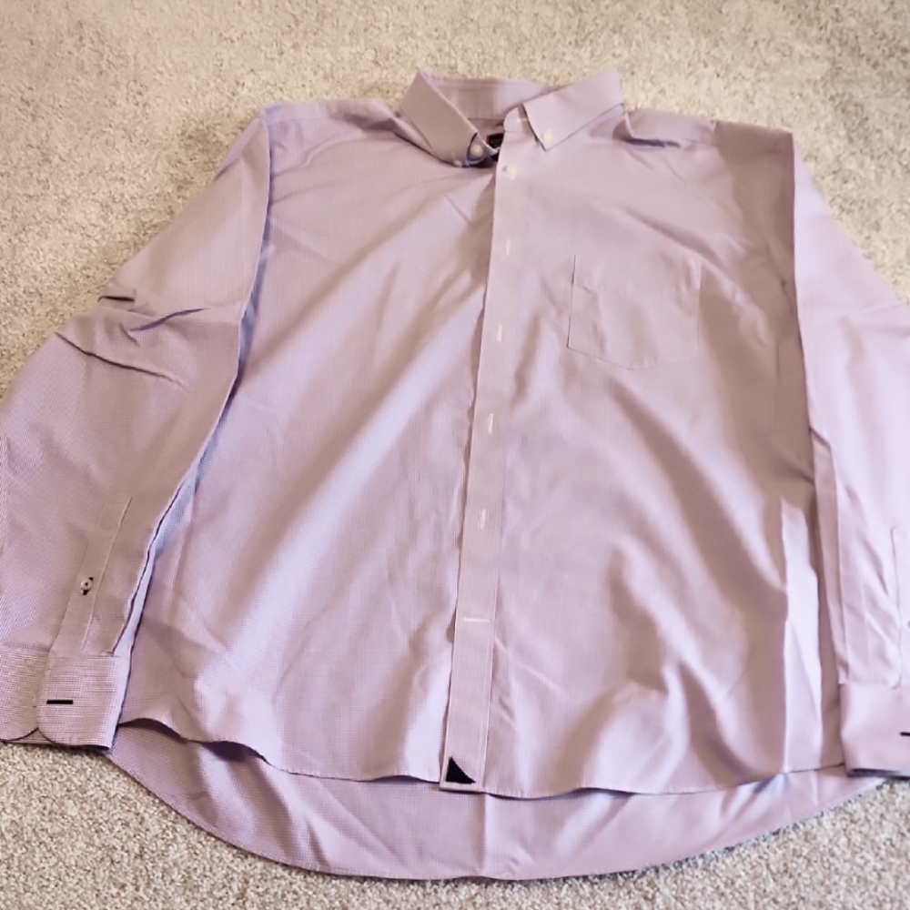Untuckit 3X Large Lavender And White Button Down LS Dress Shirt